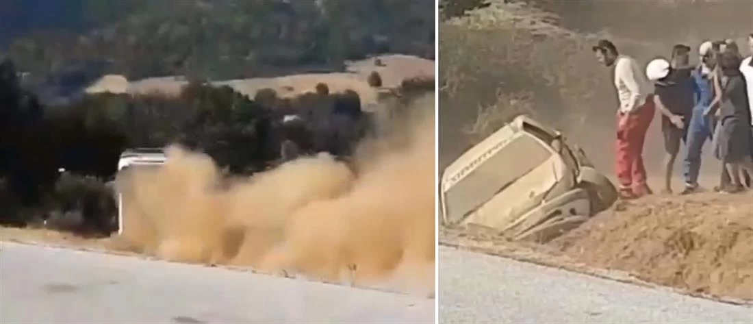 Ανατροπή αγωνιστικού αυτοκινήτου στο ράλλυ της ΔΕΘ (βίντεο)